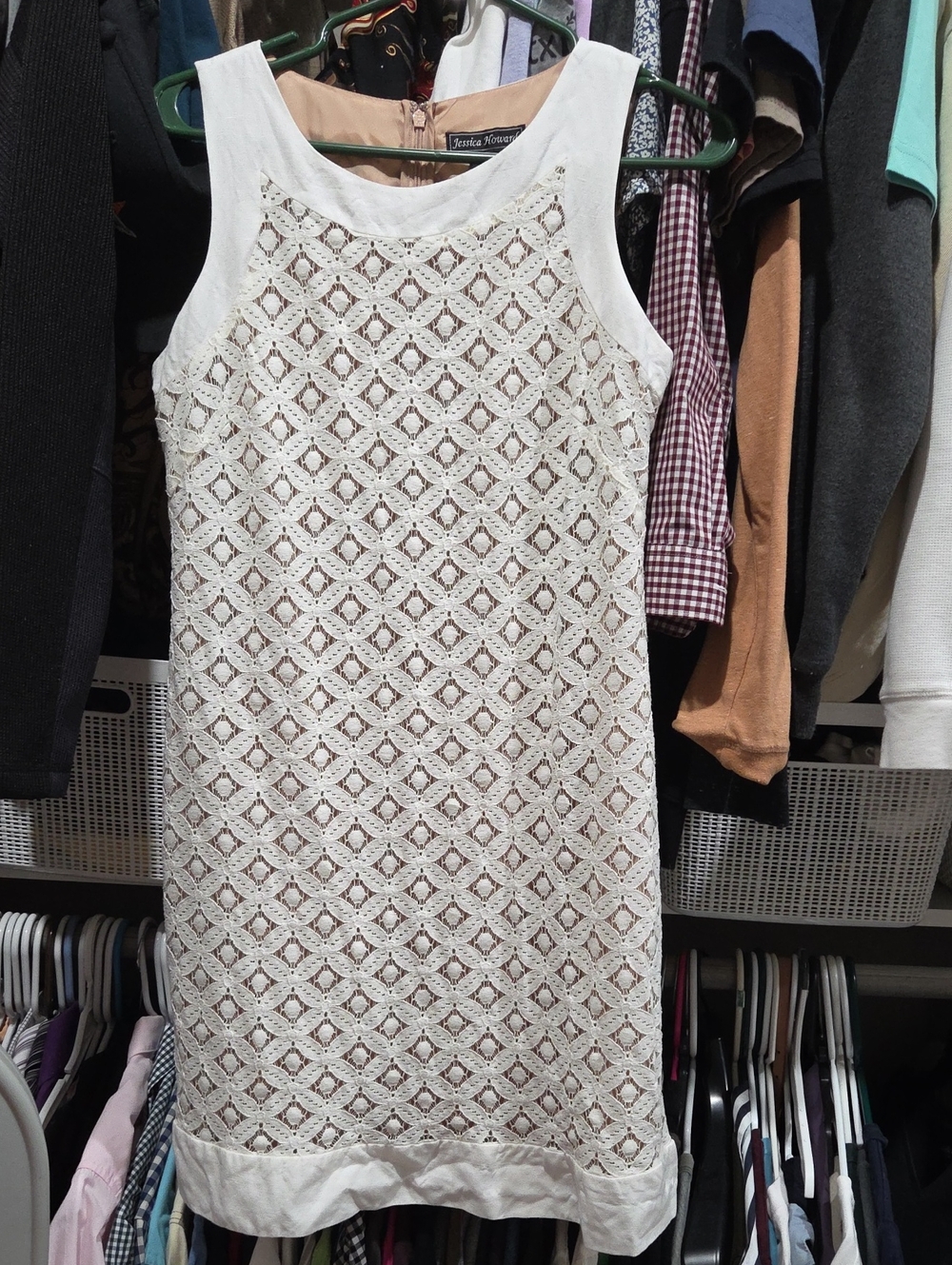 Jessica Howard Ivory Lace Midi Shift Dress